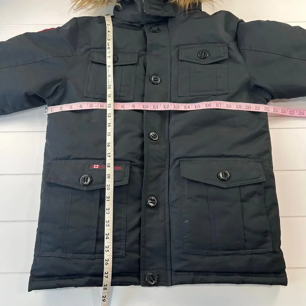 Canada Weather Gear Kids Unisex Black Puffer Coat Parka size XL 18/20